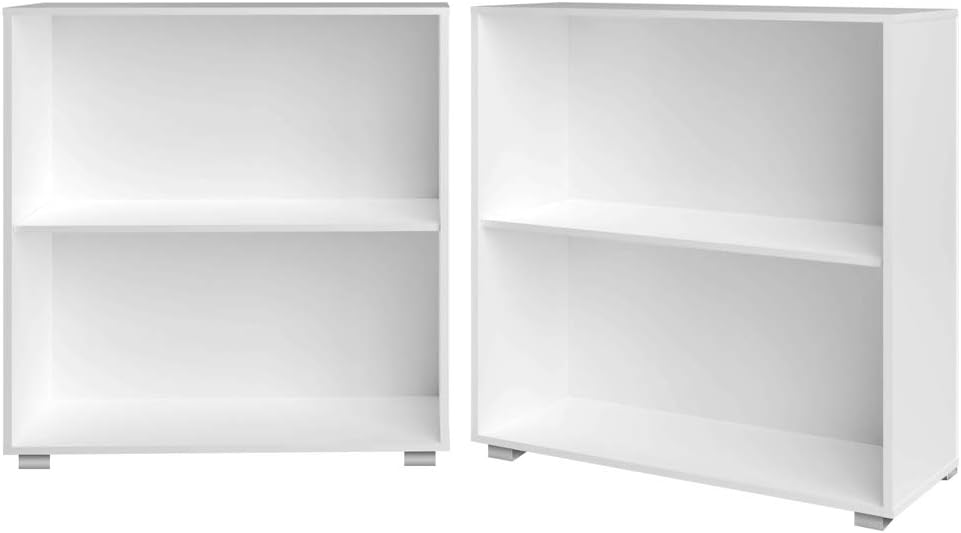 Casaria® 2er Set Bücherregal Vela 3+2 Fächer höhenverstellbare Böden Holz Bücher Ordner Wohnzimmer Arbeitszimmer Büro Standregal Ordnerregal Regal Weiß — Ansicht 6