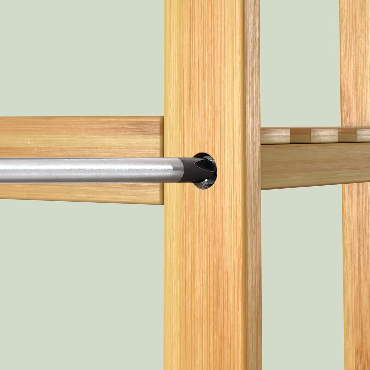 Casaria® 2X Badezimmer Regal Stehend Bambus Holz 3 Ablagen 30kg Belastbarkeit Badregal Schmal Küche Flur Büro Beistellregal Holzregal Klarlack 58x26cm — Ansicht 4