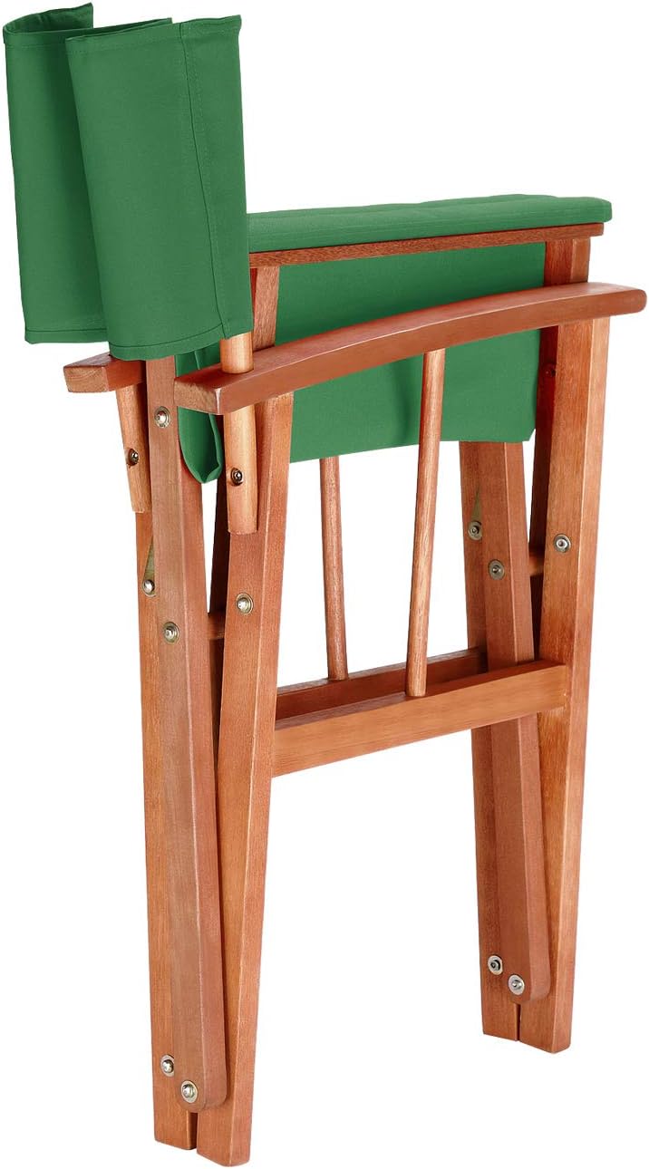 Casaria® 2X Gartenstuhl Balkonstuhl Holz Grün FSC®-Zertifiziert Klappbar 160kg Belastbar Bezug 30° Waschbar Armlehne Klappstuhl Garten Balkon Camping Wetterfest Eukalyptus 56,5x86cm — Ansicht 6