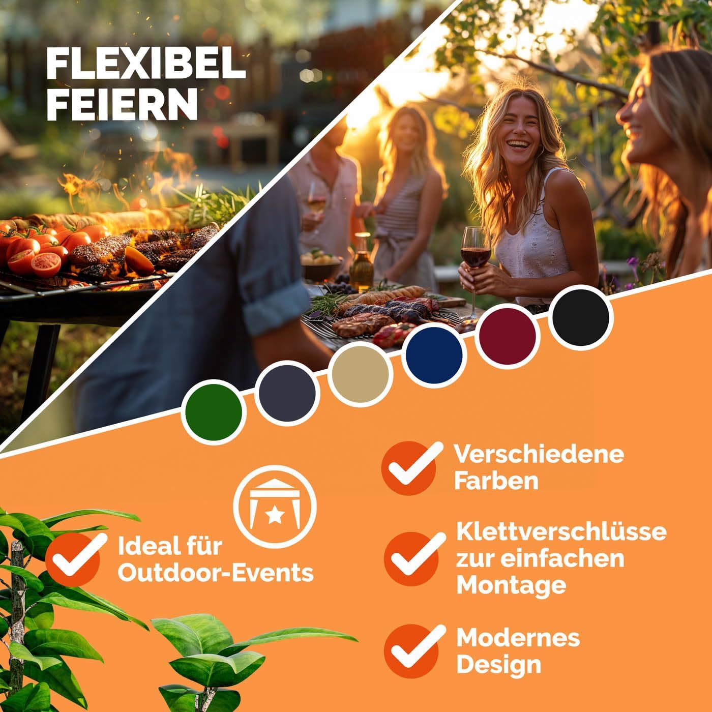 CASARIA® 2X Seitenteil für Pavillon 3x3m Wasserdicht mit Fenster mit Reißverschluss Garten Seitenwand Abdeckplane Faltpavillon Pop Up Stabil Anthrazit — Ansicht 5