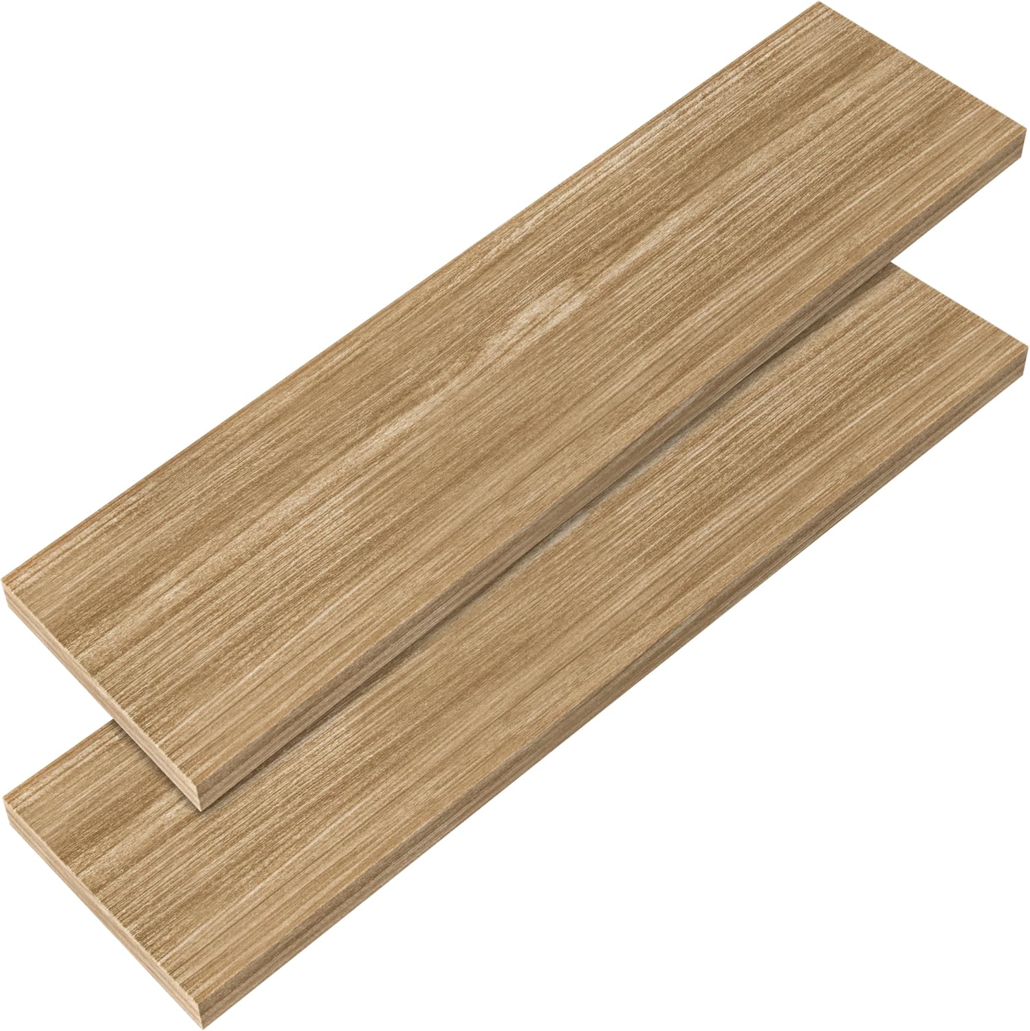 Casaria® 2X Wandregal Holz Eiche Regal mit Halterung 15kg Tragkraft Hängeregal Küche Wohnzimmer Flur Wand Schweberegal Bücherregal Regalbrett Schwebend 90cm