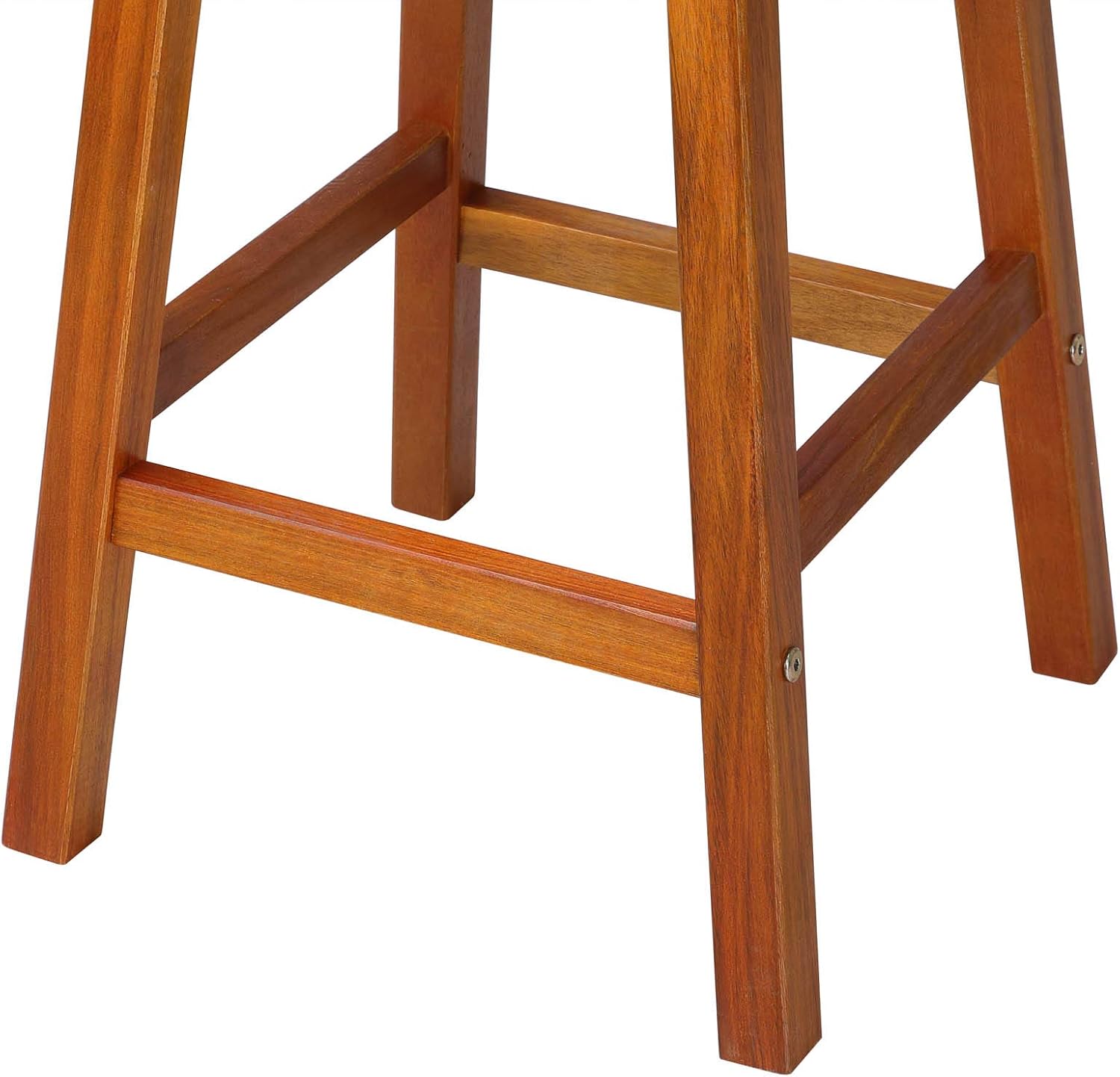 Casaria® Barhocker 4er Set Holz Akazie Outdoor 75cm Sitzhöhe Fußstütze 150kg Belastbarkeit Massiv Rund Rustikal Garten Küche Bar Stuhl Hocker Braun — Ansicht 5