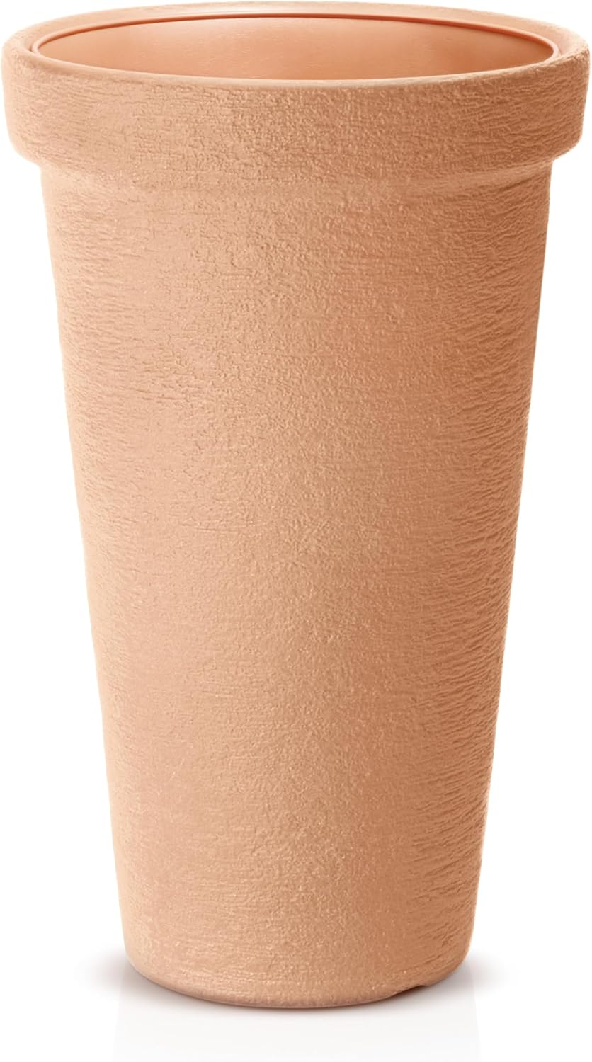 Casaria® Blumentopf 42L 63x40cm XXL Pflanzkübel Hoch Rund Kunststoff Winterfest Garten Terrasse Übertopf Pflanzkasten Blumenkübel Terracotta — Ansicht 3