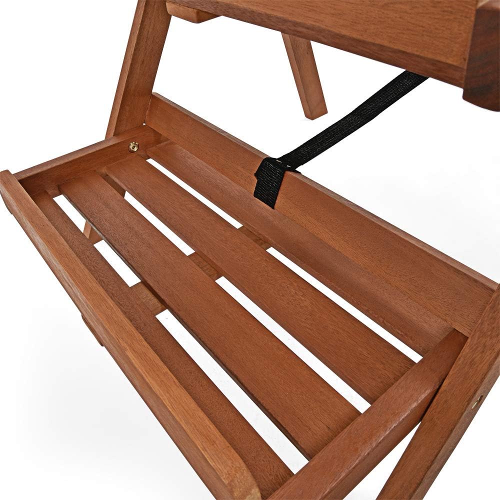 Casaria® Blumentreppe 80x60x56cm FSC®-zertifiziert Akazie 3stufig Massiv Garten Balkon Pflanzentreppe Blumenregal Blumenleiter Regal Holz Braun — Ansicht 6