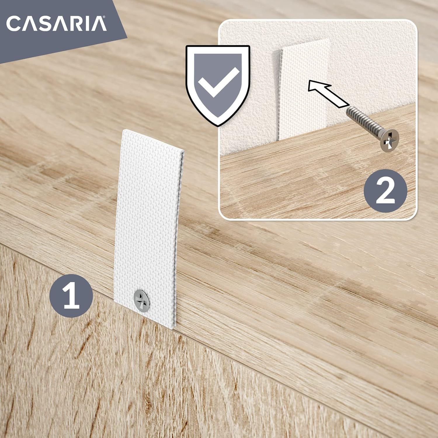 Casaria® Bücherregal 77x60x28cm 2X Eiche Holz 2 Fächer Boden Höhenverstellbar 150kg Belastbarkeit Kippschutz Bücher Büro Wohnzimmer Standregal Regal — Ansicht 5