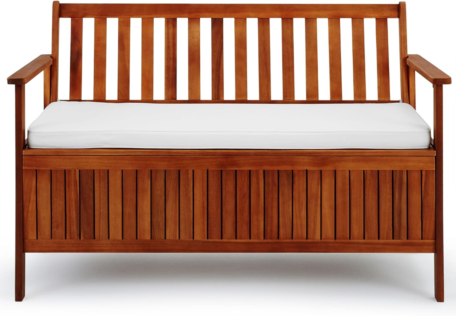 Casaria® Gartenbank Gartenbox Wetterfest Holz 320kg Belastbarkeit Staufach Sitzauflage Regenplane Garten Balkon Sitzbank Parkbank 120x84cm Akazie — Ansicht 5