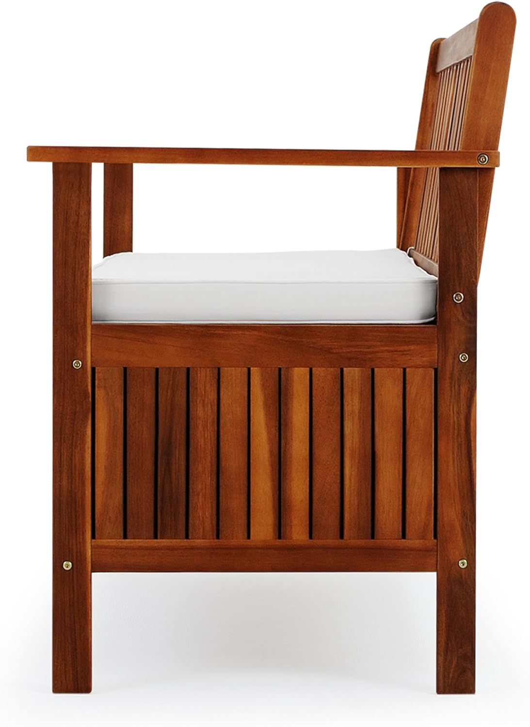 Casaria® Gartenbank Gartenbox Wetterfest Holz 320kg Belastbarkeit Staufach Sitzauflage Regenplane Garten Balkon Sitzbank Parkbank 120x84cm Akazie — Ansicht 6