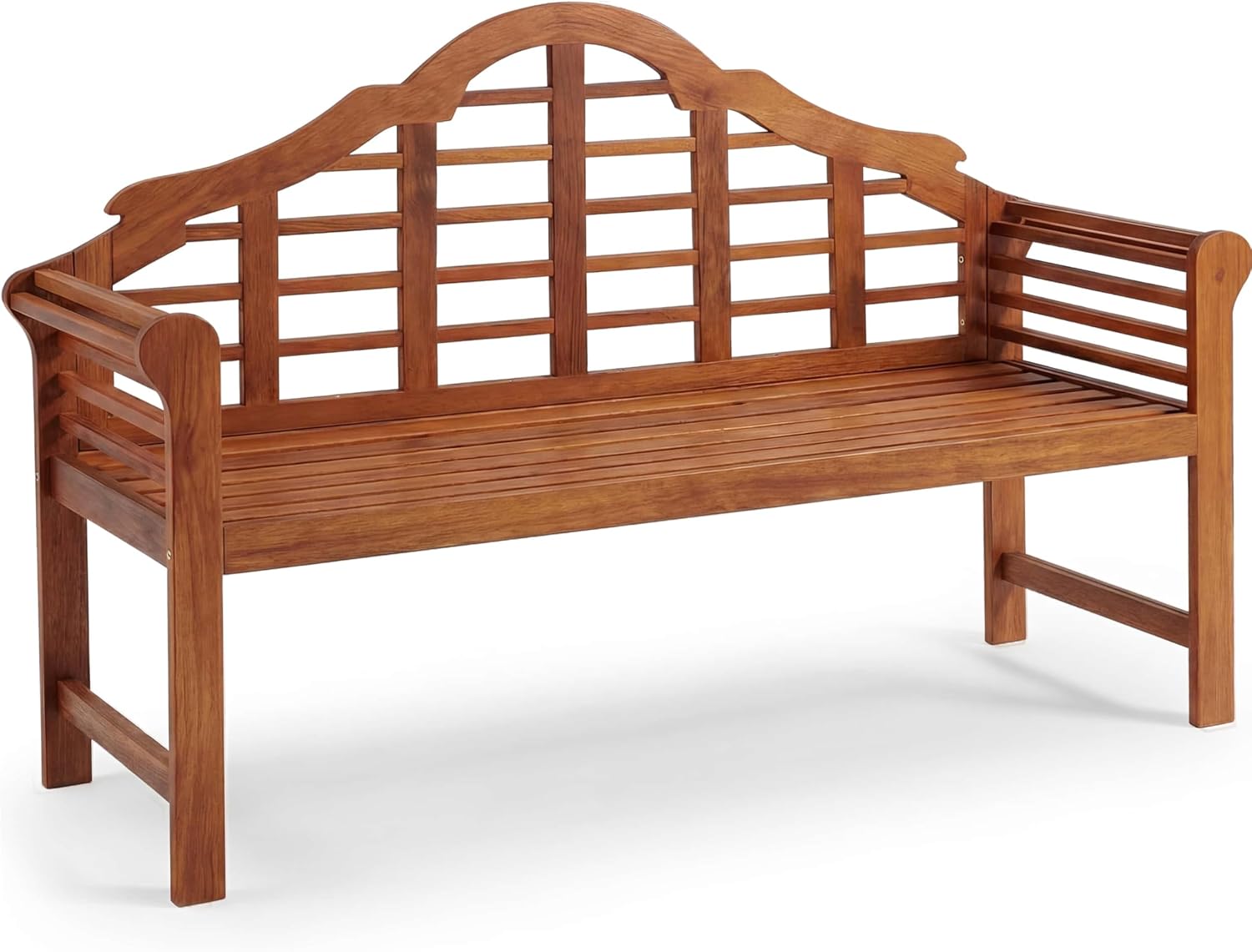 Casaria® Gartenbank Wetterfest Holz FSC®-Zertifiziert 320kg Belastbar 2-Sitzer Armlehne Rückenlehne 135x56cm Garten Balkon Holzbank Eukalyptus Braun