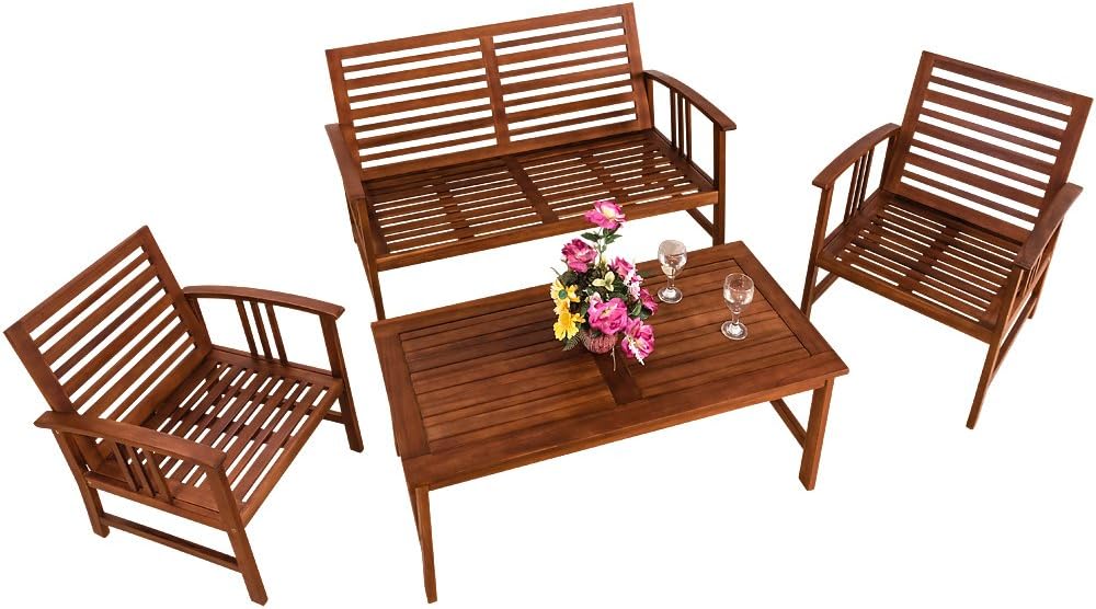 Casaria® Gartenmöbel Set Atlas Holz FSC®-Zertifiziert wetterfest 300kg Belastbarkeit Tisch Sessel Auflagen Garten Terrasse Möbelset Akazie Anthrazit — Ansicht 5