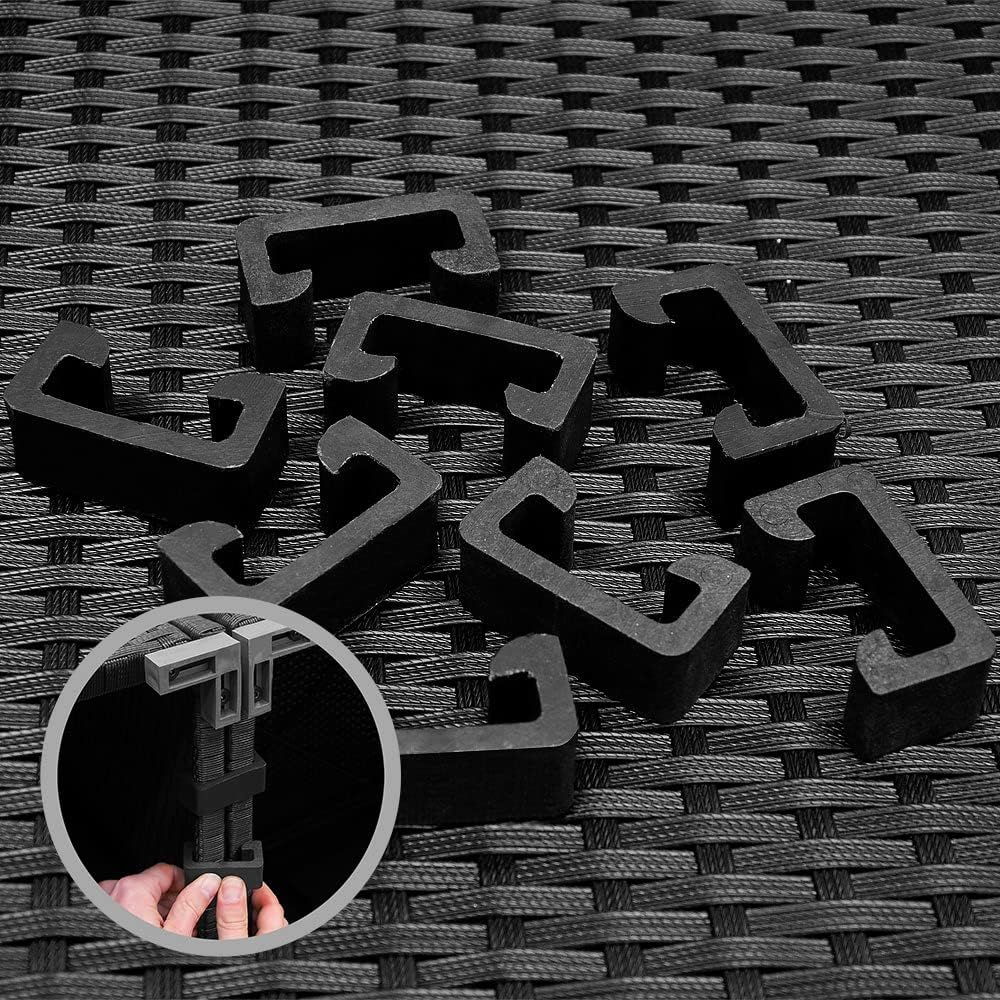Casaria® Gartenmöbel Set Lounge Möbel für 8 Personen inkl. Auflagen Wetterfest Outdoor Terrasse Gartentisch Sitzkissen Balkon Schwarz Creme — Ansicht 5