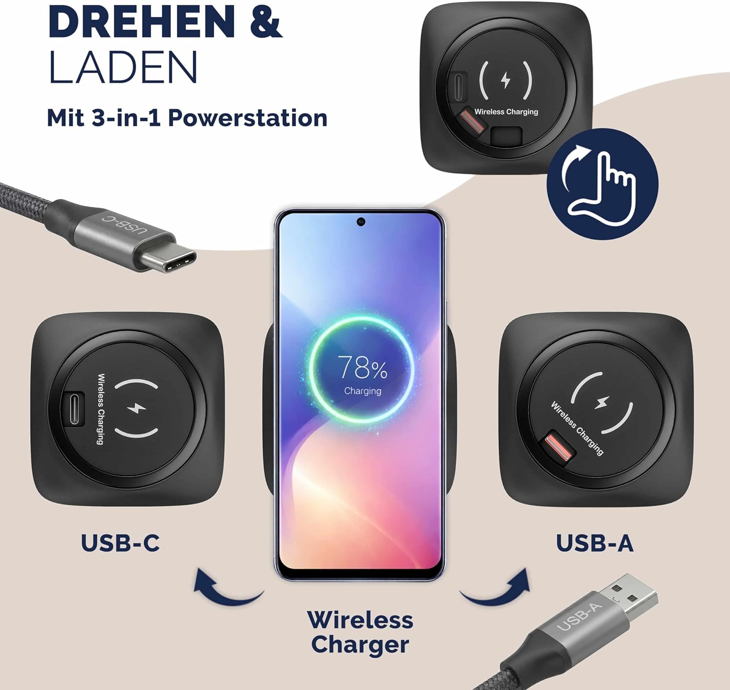Casaria® Höhenverstellbarer Schreibtisch elektrisch 140 x 70 cm mit Wireless Charger & USB-C/A Anschluss LCD-Display Memory-Funktion 80 kg belastbar ergonomisch Weiß — Ansicht 3