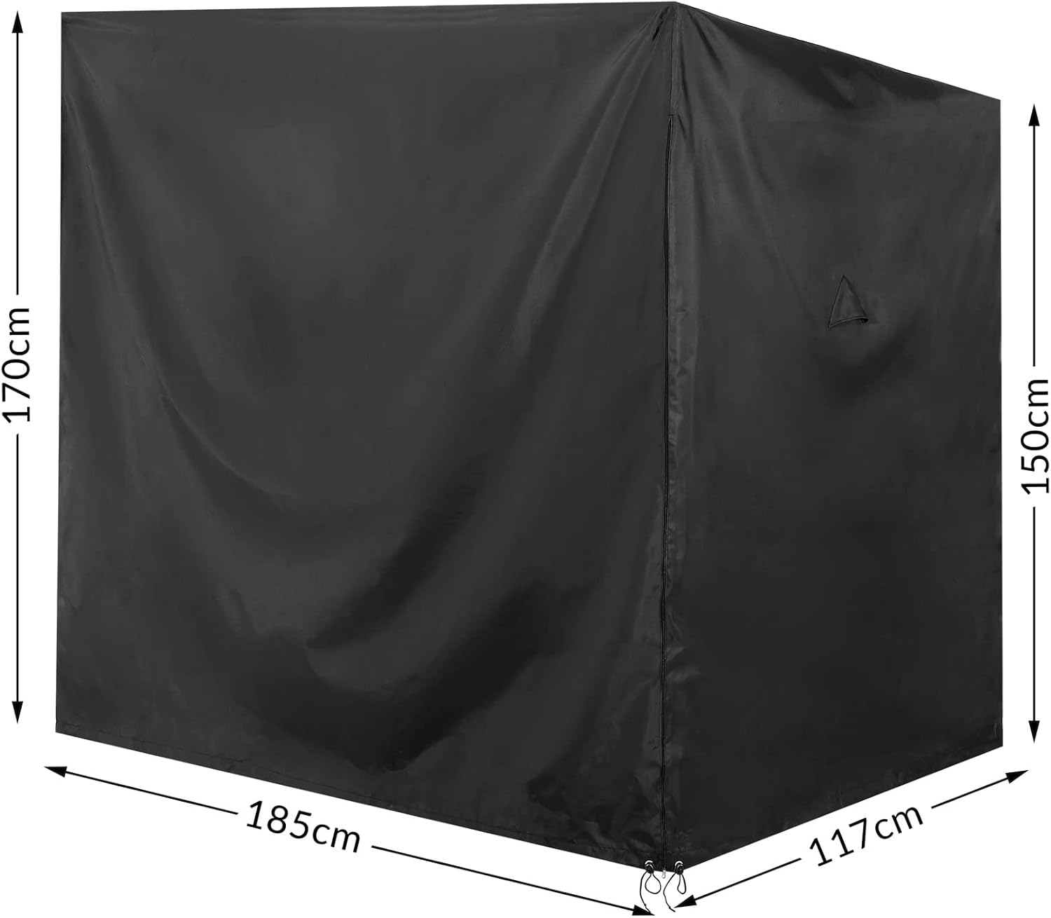 Casaria® Hollywoodschaukel 2 Sitzer Wetterfest Balkon 200kg Belastbar Gartenschaukel mit Dach Hellgrau Anti-Rutsch-Füße Garten Terrasse Schaukel 140cm Rückenlehne — Ansicht 3