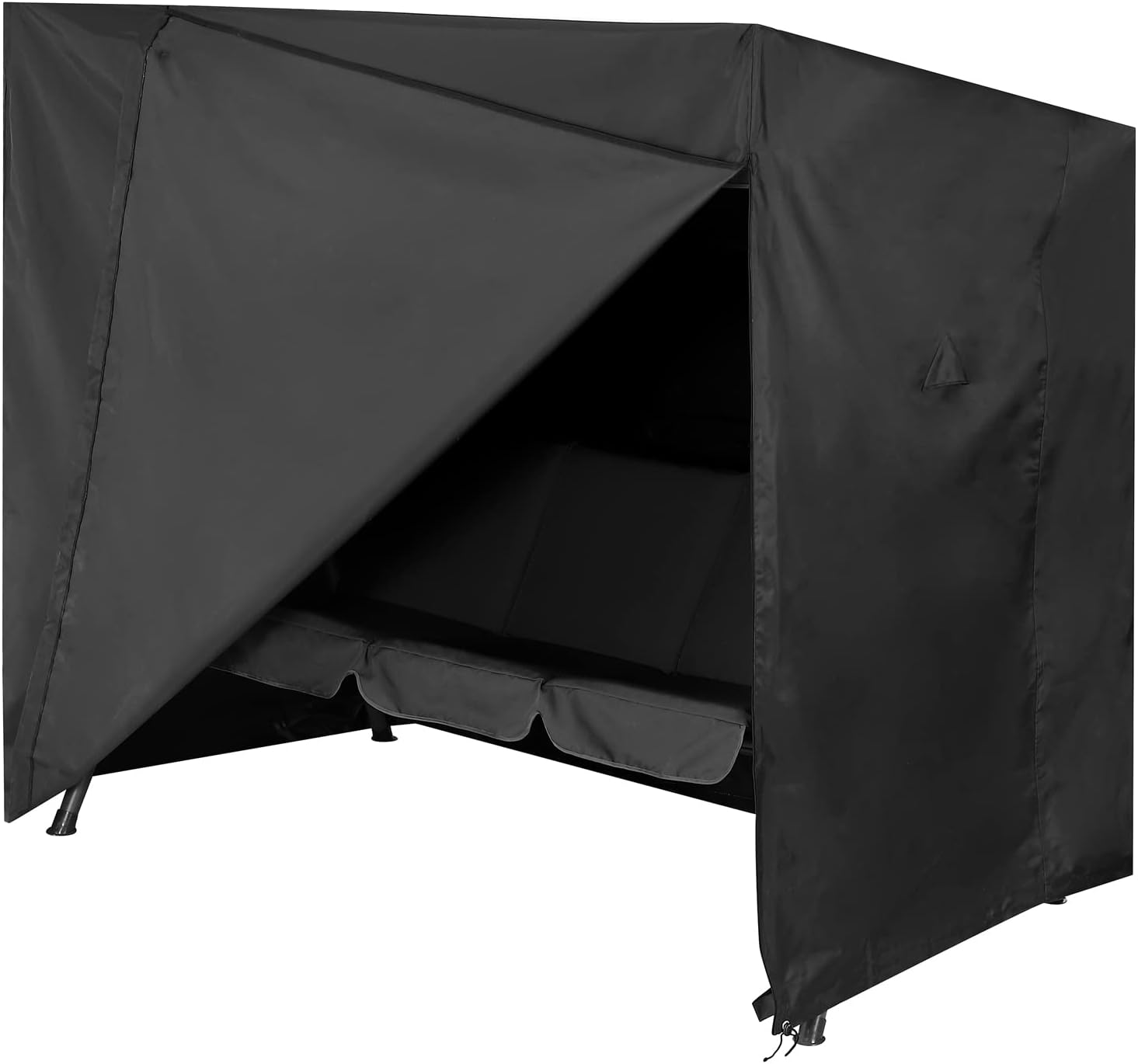 Casaria® Hollywoodschaukel 2 Sitzer Wetterfest Balkon 200kg Belastbar Gartenschaukel mit Dach Hellgrau Anti-Rutsch-Füße Garten Terrasse Schaukel 140cm Rückenlehne — Ansicht 5