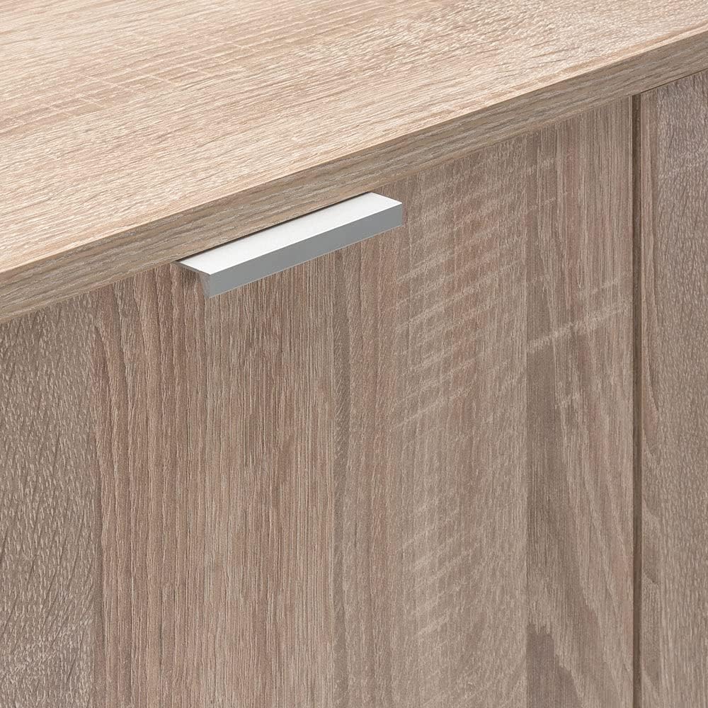 Casaria® Kommode mit 2 Türen 2 Schubladen 70x75x35cm Holz Modern spiegelbarer Aufbau Schlafzimmer Büro Flur Mehrzweckschrank Aktenschrank Schrank Eiche — Ansicht 6
