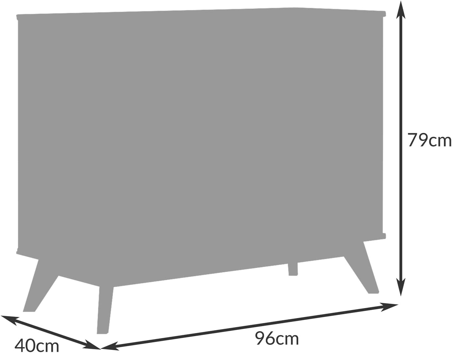 Casaria® Kommode mit 3 Schubladen Tür 96x40x79cm FSC®- Zertifiziert Kiefer Massiv Natur Holz Wohnzimmer Esszimmer Diele Möbel Sideboard Anrichte Schrank — Ansicht 3