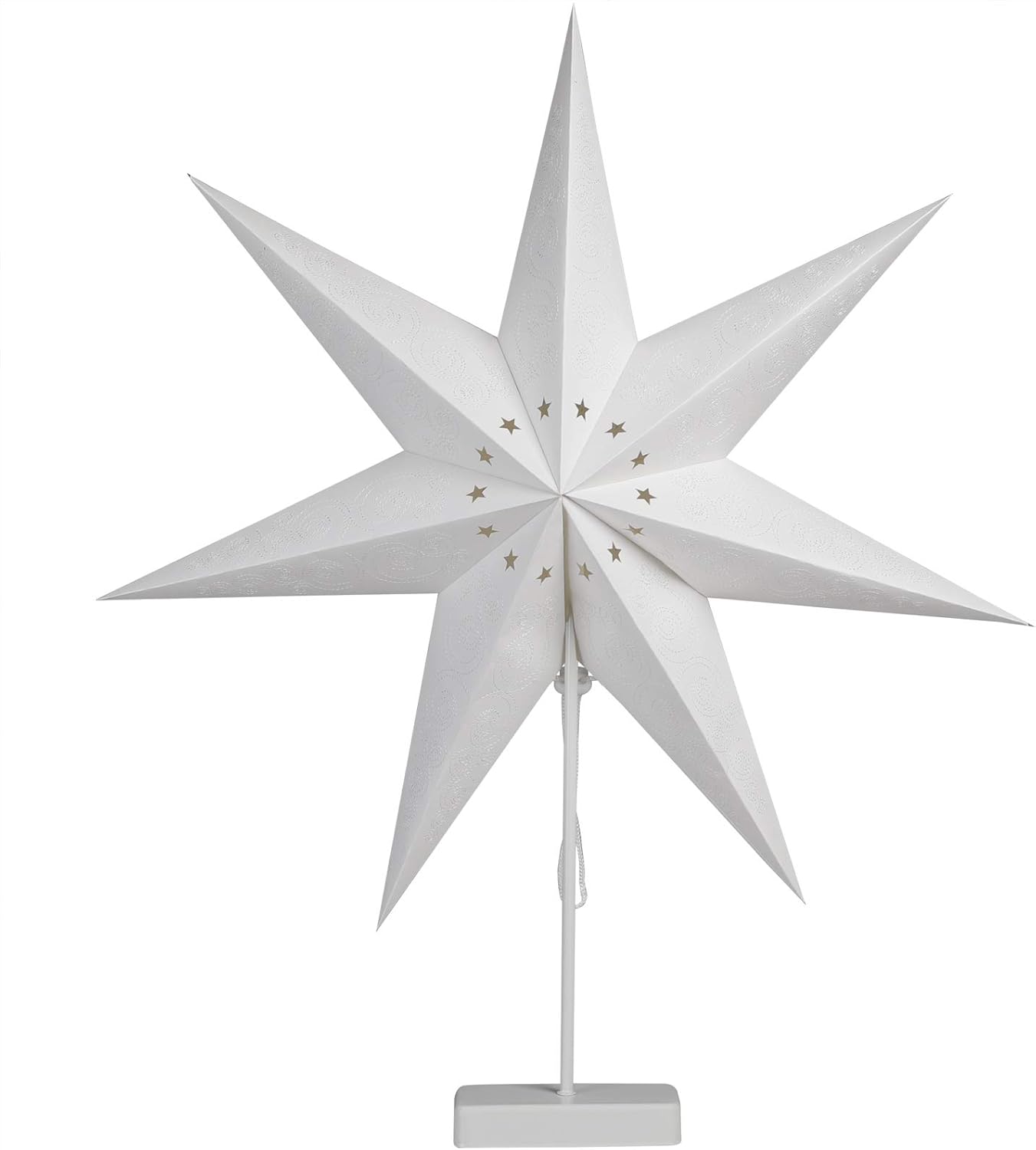 Casaria® LED Weihnachtsstern mit Ständer Beleuchtet 60 cm Batterie Fenster Weihnachtsdeko Weihnachten Fensterdeko Leuchtstern Dekostern Papierstern — Ansicht 6