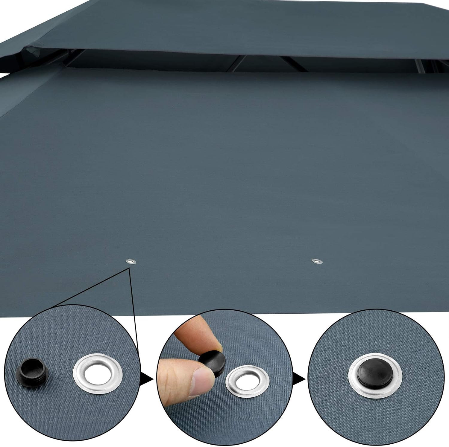 CASARIA® Pavillon Topas 3x4m Metall Wasserabweisend UV-Schutz 50+ mit Seitenteile Stabil Gartenpavillon Modern Anthrazit — Ansicht 3