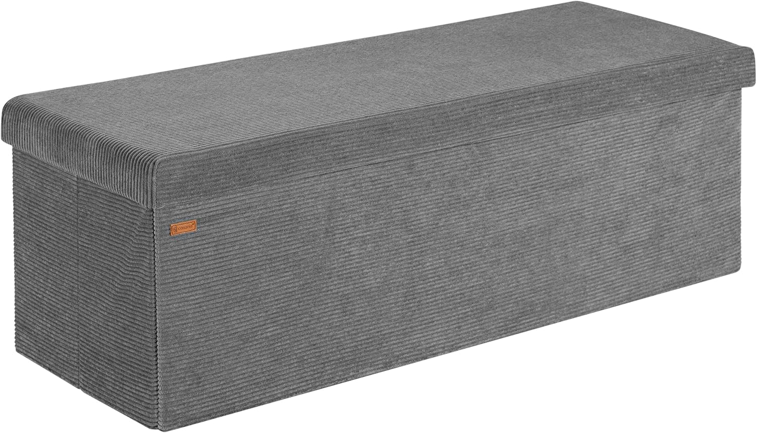 Casaria® Sitzbank mit Stauraum Anthrazit Cord inkl. 2 Boxen Faltbar Sitzbank 300kg Belastbar 114x38cm Truhe für Wohnzimmer Schlafzimmer Flur Truhenbank Bank