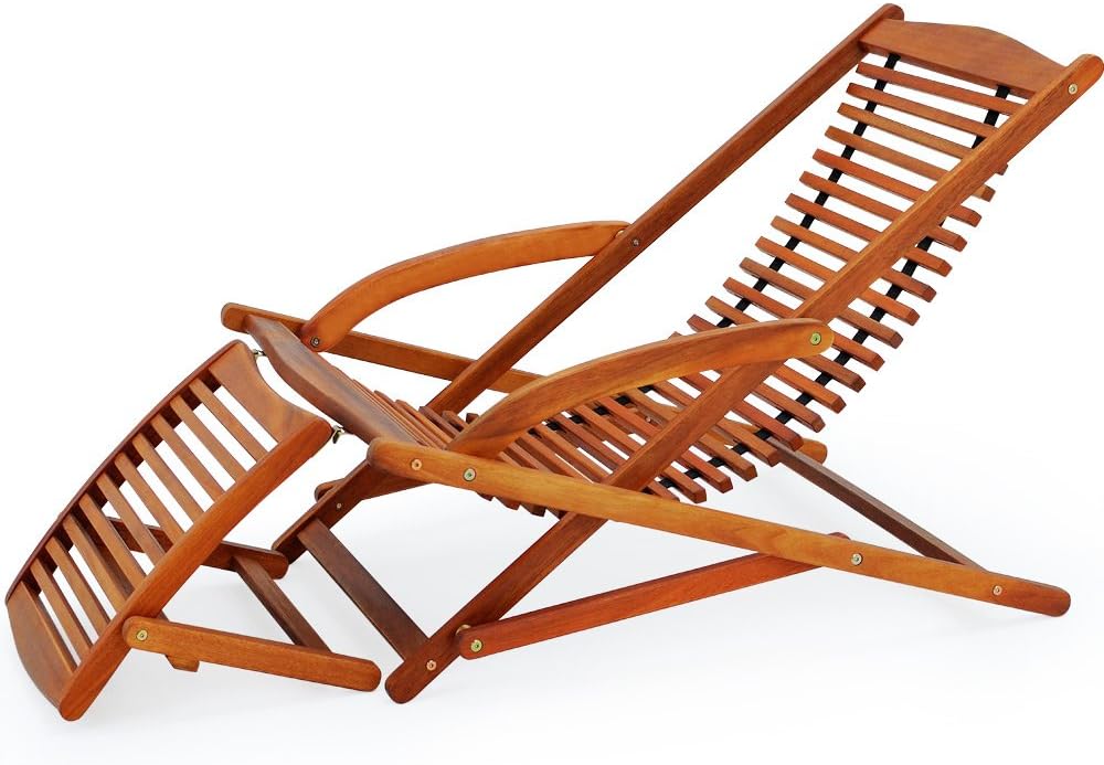 Casaria® Sonnenliege 2er Set Klappbar mit Fußstütze Kissen 2 Personen Wetterfest Holz Gartenliege 160x70 cm Akazie Garten Liegestuhl 160kg Belastbar Balkon — Ansicht 4