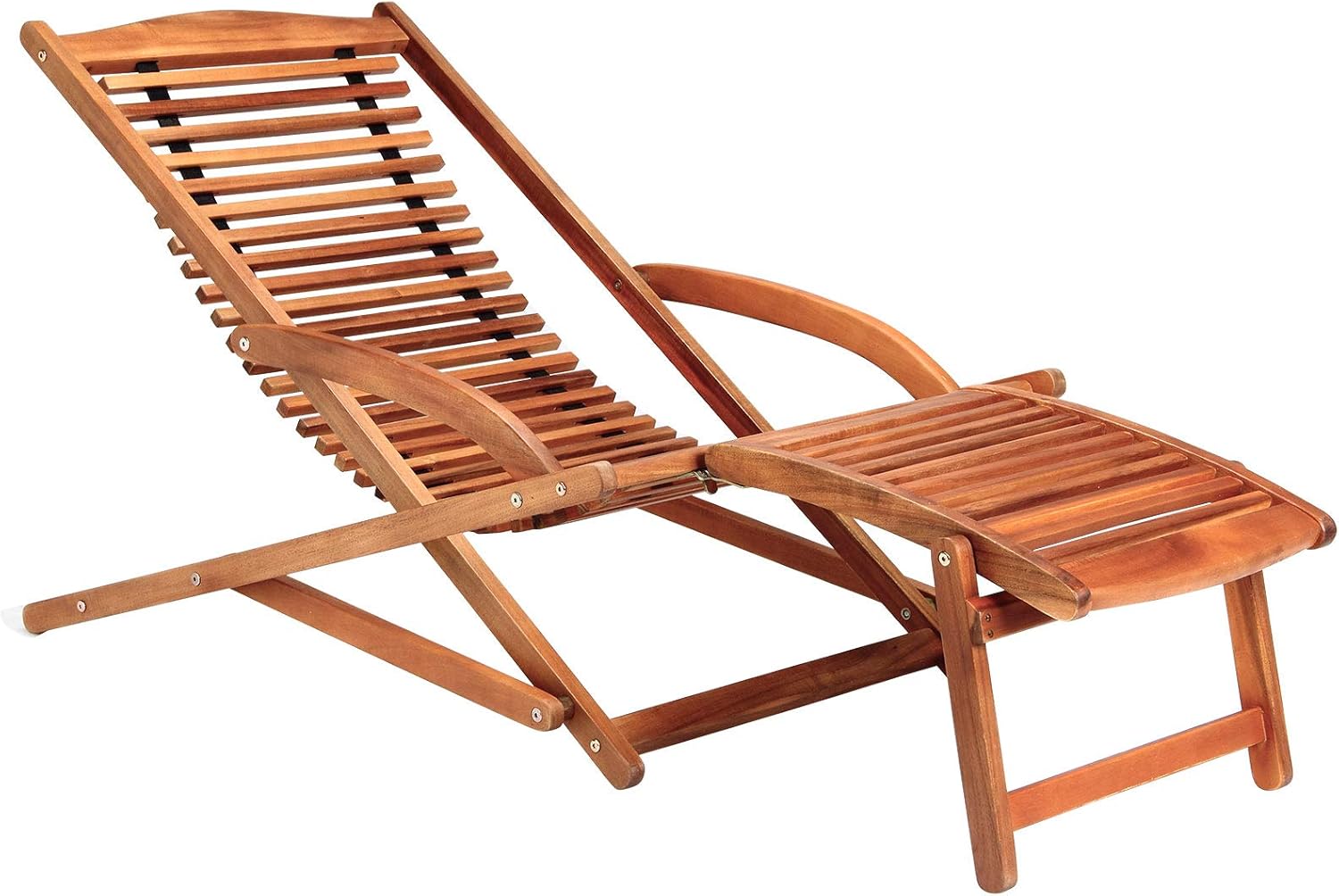 Casaria® Sonnenliege 2er Set Klappbar mit Fußstütze Kissen 2 Personen Wetterfest Holz Gartenliege 160x70 cm Akazie Garten Liegestuhl 160kg Belastbar Balkon — Ansicht 5