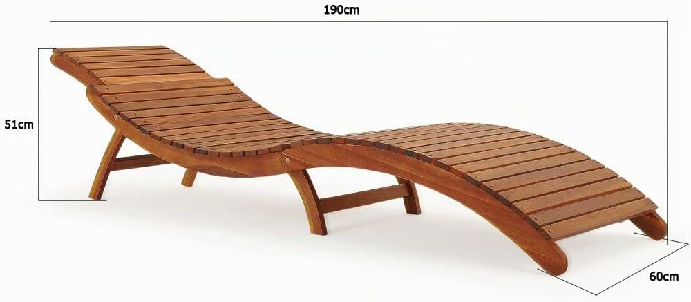 Casaria® Sonnenliege Holz inkl. Auflage Rot FSC®-Zertifiziert Akazie 320kg Belastbar 190x60cm Klappbar Tragegriff Gartenliege Balkon Garten Terrasse Liege Wetterfest — Ansicht 2