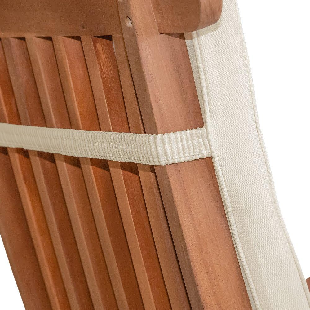Casaria® Sonnenliege Klappbar Holz Auflage Creme 160kg Belastbar Wetterfest Akazie Rückenlehne Verstellbar FSC®-Zertifiziert Balkon Garten Liege 169x54cm — Ansicht 4