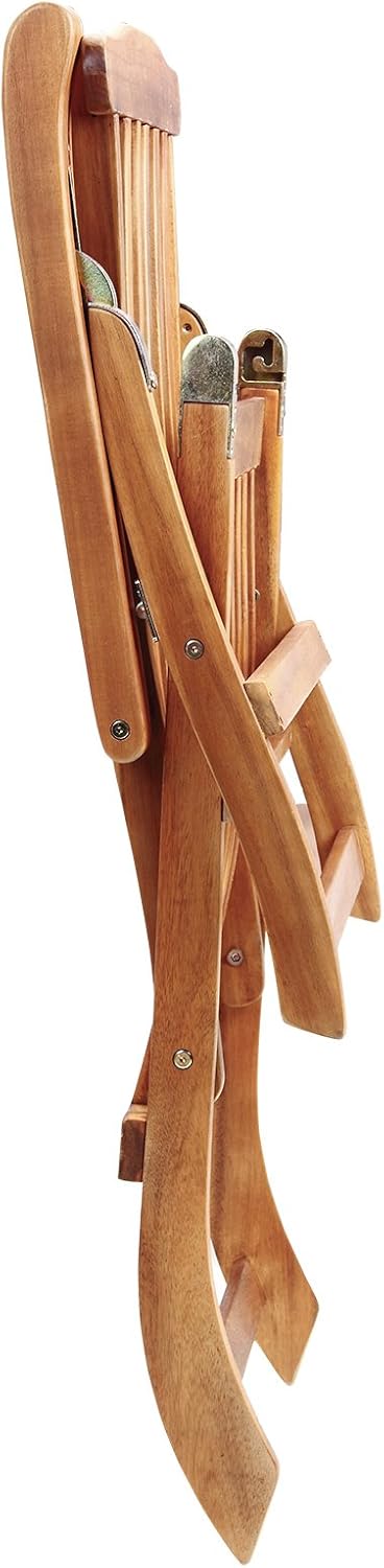 Casaria® Sonnenliege Klappbar Holz Auflage Creme 160kg Belastbar Wetterfest Akazie Rückenlehne Verstellbar FSC®-Zertifiziert Balkon Garten Liege 169x54cm — Ansicht 6