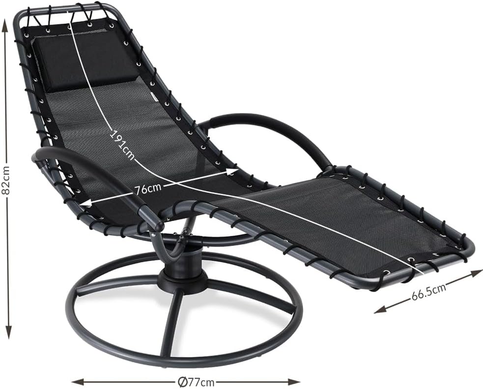 Casaria® Sonnenliege Liegestuhl Wetterfest Sauna Relaxliege mit Armlehne Kissen Ergonomisch 120kg Belastbar Wohnzimmer Liege Garten Balkon Sessel Grau — Ansicht 3