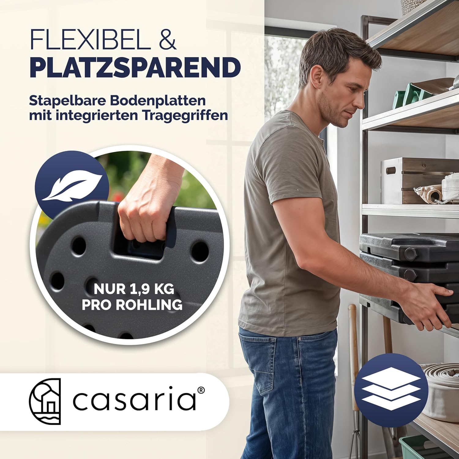 Casaria® Sonnenschirmständerplatten 4er Set bis 80 kg befüllbar mit Wasser Sand für Ampelschirm Bodenkreuz Metallverbindern wetterfestes Schirmgewicht — Ansicht 6