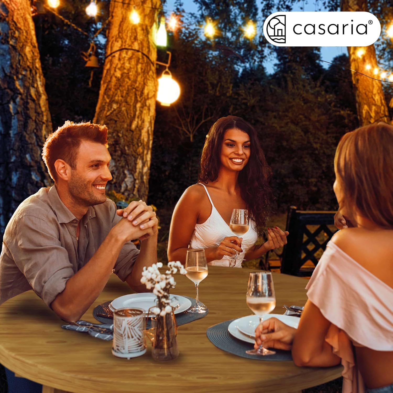 Casaria® Stehtisch Holz klappbar 78 cm rund aus Massivholz Bartisch 111 cm hoch Bistrotisch für Garten Balkon Terrasse Gastronomie Hochzeit Party — Ansicht 2