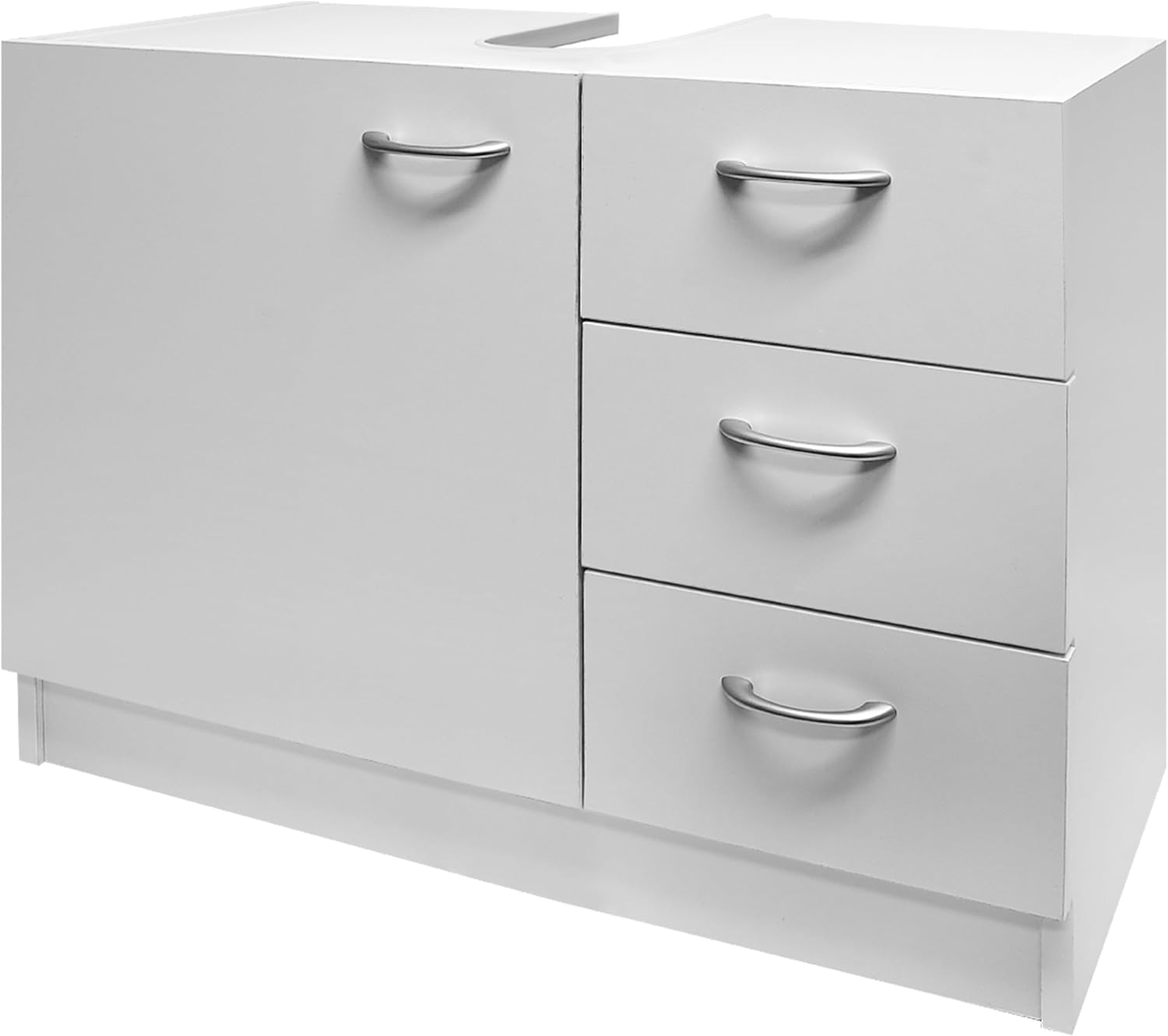 Casaria® Waschbeckenunterschrank mit 3 Schubladen Holz Weiß Waschbecken Unterschrank 63x30x54cm Bad Waschtischunterschrank Schmal Stehend Badezimmer