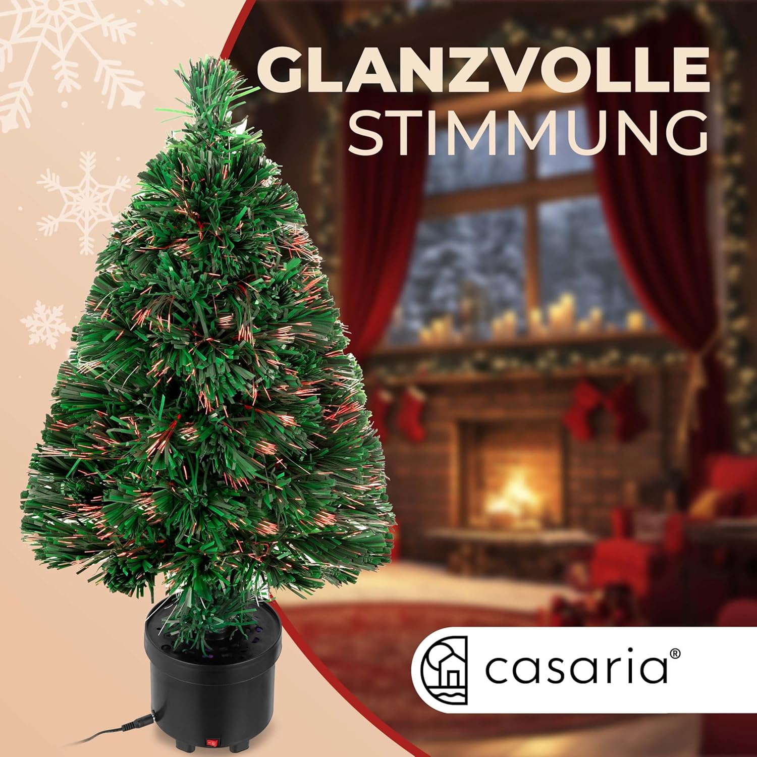 CASARIA® Weihnachtsbaum künstlich 66 cm Klein Tisch Topf Glasfaser mit Beleuchtung 9 Farben schwer entflammbar grün Tannenbaum Christbaum Weihnachten — Ansicht 2