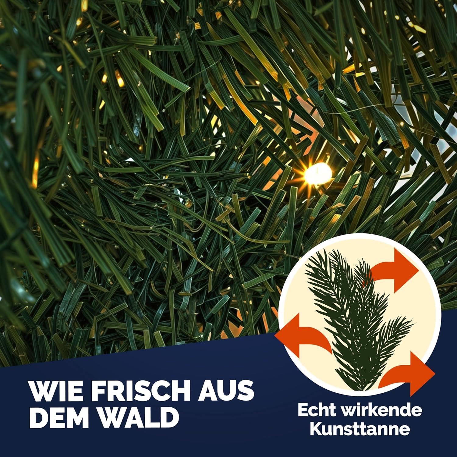 CASARIA Weihnachtsgirlande Beleuchtet Deko Fernbedienung 5m 80 LED Timer Dimmbar 8 Leuchtmodi Außen Weihnachtsdeko Weihnachten Girlande Tannengirlande — Ansicht 6